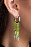 Piquant Punk - Green Paparazzi Earrings