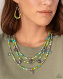 Piquant Pattern - Green Paparazzi Necklace