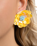 Floating Florals - Yellow Paparazzi Earrings