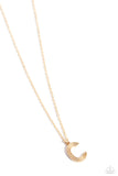 Leave Your Initials - Gold - C Paparazzi Gold Necklace All Eyes On U 