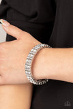 Mic Dropping Drama - White Paparazzi Bracelets All Eyes On U Jewelry