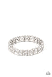 Mic Dropping Drama - White Paparazzi Bracelets All Eyes On U Jewelry