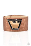 Paparazzi Brown Leather Bracelet-Power Play-Urban All Eyes On U Jewelr