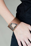 Paparazzi Brown Leather Bracelet-Power Play-Urban All Eyes On U Jewelr