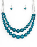 Full Bead Ahead Blue Paparazzi Necklace