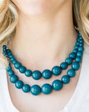 Full Bead Ahead Blue Paparazzi Necklace
