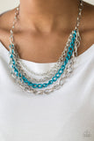 Paparazzi Blue Chain Necklace-Color Bomb All Eyes On U Jewelry