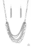 Paparazzi Silver Chain Necklace-Color Bomb All Eyes On U Jewelry