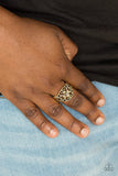 Fanciful Flower Garden Brass Paparazzi Ring