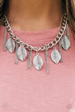 Paparazzi Silver Necklace-  Serenely Sequoia All Eyes On U Jewelry