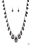 GLOW And Steady Wins The Race Black Paparazzi Necklace