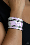 Paparazzi Pink Sequin Wrap Bracelet-Mermaid Service All Eyes On U 