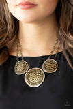 Gladiator Glam Brass Paparazzi Necklace All Eyes On U Jewelry