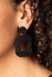 Beaded Bella Black Paparazzi Earrings All Eyes On U Jewelry