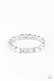 Frosted Finery White Paparazzi Bracelet All Eyes On U Jewelry