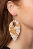 Cork Cabana White Paparazzi Earrings All Eyes On U Jewelry