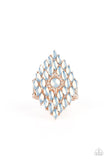 Incandescently Irresistible Rose Gold Paparazzi Ring All Eyes On U