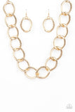 Industrial Intimidation Gold Paparazzi Necklace All Eyes On U Jewelry