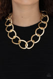 Industrial Intimidation Gold Paparazzi Necklace All Eyes On U Jewelry