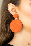 Circulate The Room - Orange Paparazzi Earrings All Eyes On U Jewelry