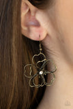 Paparazzi Earrings - Petal Power - Brass All Eyes On U Jewelry