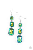 Cosmic Red Carpet - Green Paparazzi Earrings All Eyes On U Jewelry