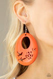 Home TWEET Home - Orange Paparazzi Earrings All Eyes On U 