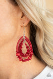 Prana Party Red Paparazzi Earrings
