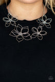 Paparazzi Silver Necklace-Flower Garden Fashionista - Silver All Eyes 