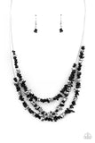 Placid Pebbles - Black Paparazzi Necklace All Eyes On U Jewelry