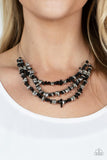 Placid Pebbles - Black Paparazzi Necklace All Eyes On U Jewelry