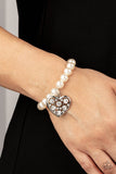Cutely Crushing White Paparazzi Bracelet All Eyes On U Jewelry Store