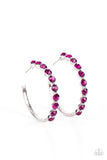 Paparazzi Pink Rhinestone Earrings-Photo Finish All Eyes On U Jewelry