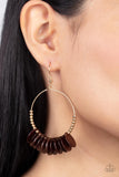 Caribbean Cocktail - Brown Paparazzi Earrings All Eyes On U Jewelry