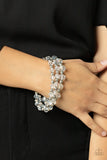 Eiffel Tower Tryst White Paparazzi Bracelet All Eyes On U Jewelry