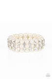 Eiffel Tower Elegance - White Paparazzi Bracelet All Eyes On U Jewelry
