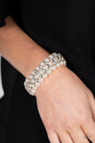 Eiffel Tower Elegance - White Paparazzi Bracelet All Eyes On U Jewelry