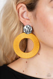 Strategically Sassy - Yellow Paparazzi Earrings All Eyes On U Jewelry
