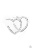 Paparazzi Hoop Earrings-AMORE to Love - White All Eyes On U 