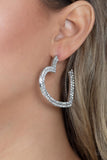 Paparazzi Hoop Earrings-AMORE to Love - White All Eyes On U 