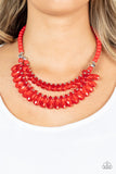 All Across the GLOBETROTTER - Red Paparazzi Necklace All Eyes On U 