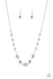 Taunting Twinkle - White Paparazzi Necklace All Eyes On U Jewelry