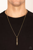 Mysterious Marksman - Brass Paparazzi Necklace All Eyes On U 