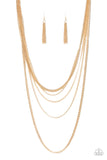 Top of the Food Chain - Gold Paparazzi Necklace All Eyes On U Jewelry