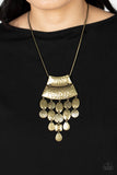 Totem Trek - Brass Paparazzi Necklace All Eyes On U Jewelry