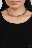 Cause a Commotion - Silver Paparazzi Necklace All Eyes On U Jewelry
