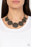 Basketful of Blossoms - Brass Paparazzi Necklace All Eyes On U Jewerly