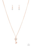 Paparazzi Necklace-Prized Key Player - Copper All Eyes On U Jewelry