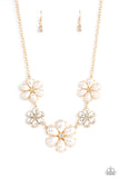 Paparazzi Necklace - Fiercely Flowering - Gold All Eyes On U Jewelry