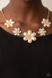 Paparazzi Necklace - Fiercely Flowering - Gold All Eyes On U Jewelry